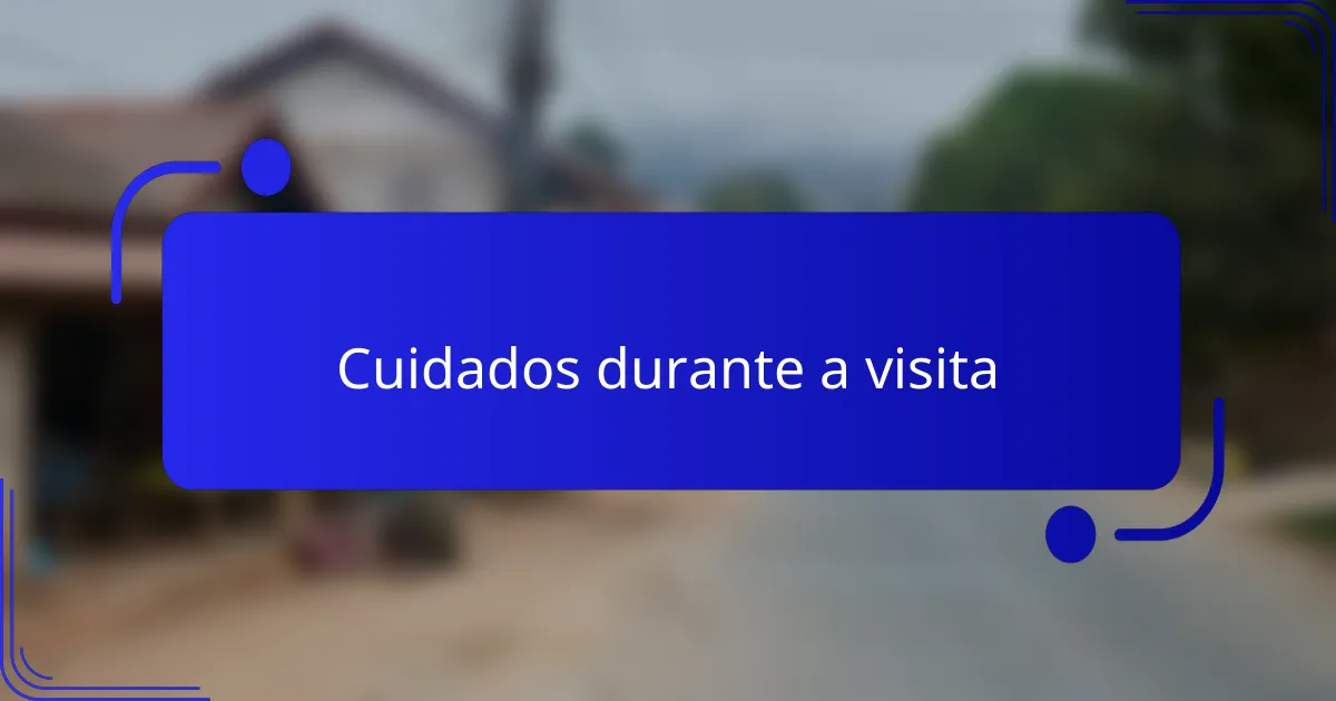 Cuidados durante a visita