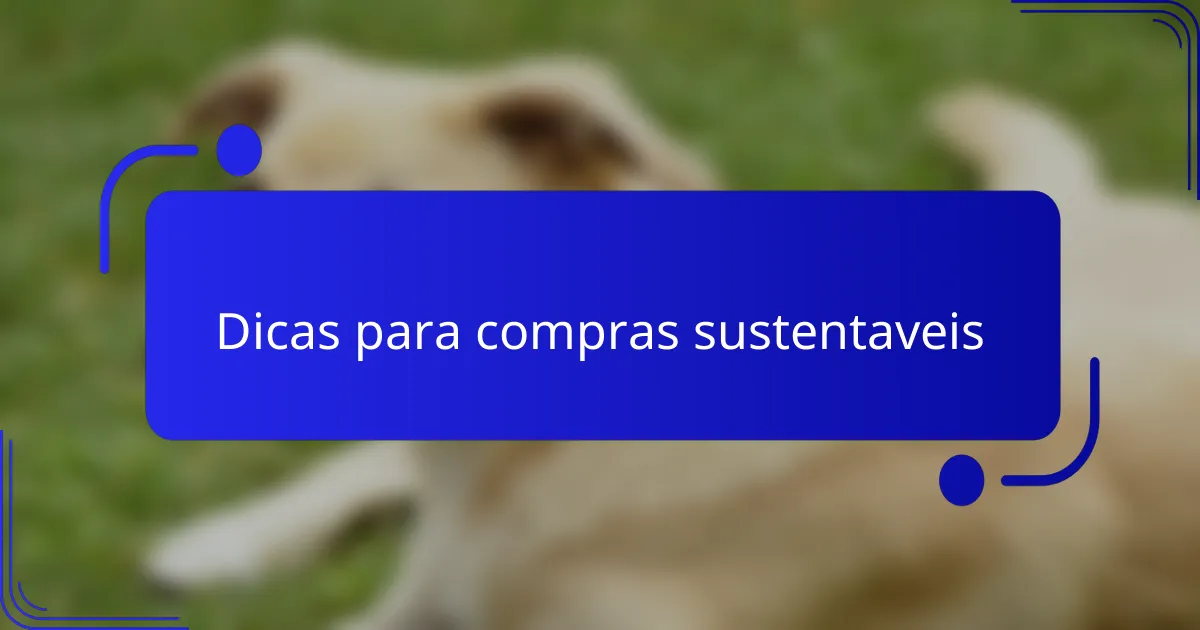 Dicas para compras sustentaveis