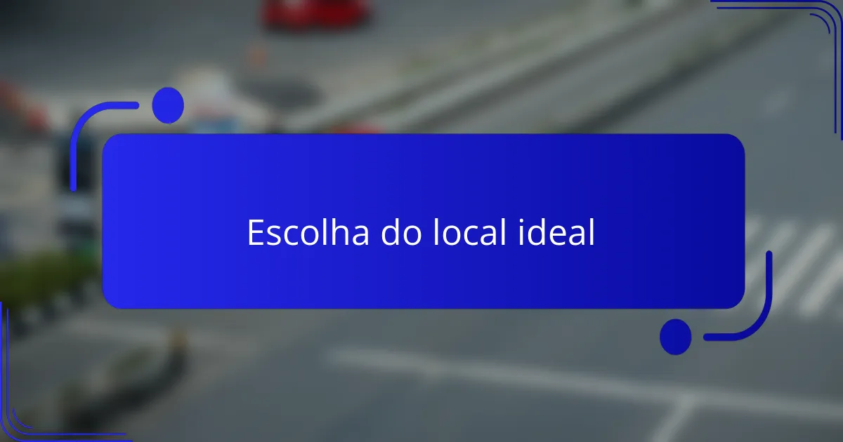 Escolha do local ideal