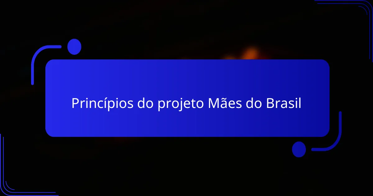 Princípios do projeto Mães do Brasil