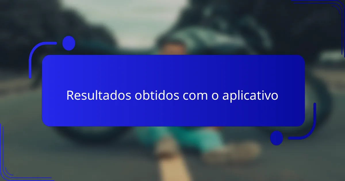 Resultados obtidos com o aplicativo